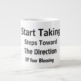 Caneca De Café Grande Moderna Motivação Diária Inspiradora Preto e Branc