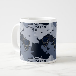 Caneca De Café Grande Moderner Purpur Schmetterling & Bluete