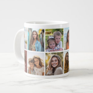 Caneca De Café Grande Moderno, Minimalista Colagem de 12 Fotos com fundo