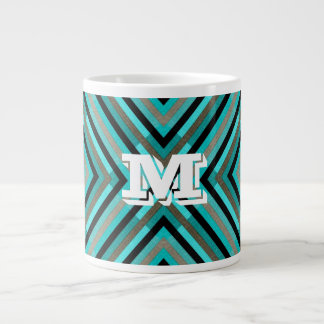 Caneca De Café Grande Modos de Verdes do Verificador Diagonal Moderno, M