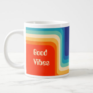 Caneca De Café Grande Módulo 70s de boas vibrações personalizável