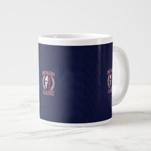 Caneca De Café Grande Molon Labe Warrior Mask Blue Carbon Fibra Impress