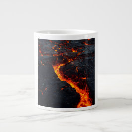 Caneca De Café Grande Molten Lava Stone Pour Earthy Brutalism