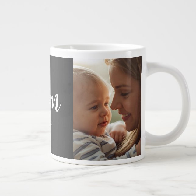 Caneca De Café Grande Mom Established Script Black Photo Specialty Mug (Direita)