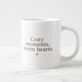Caneca De Café Grande Momentos Aconchegantes, Corações Quentes | Natal M
