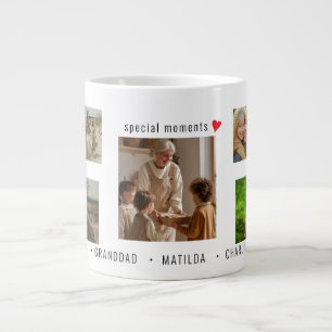 Caneca De Café Grande Momentos Especiais Personalizados com 7 Fotos e Te