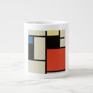 Caneca De Café Grande Mondrian Composition Modern Abstrato Pintura