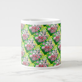 Caneca De Café Grande Monocromático, Rosas, Dianthus caryophyllus,  Gerb