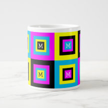 Monograma CMYK dos quadrados geométricos