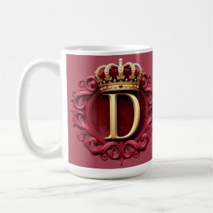 Caneca De Café Grande Monograma D em Veludo Vermelho