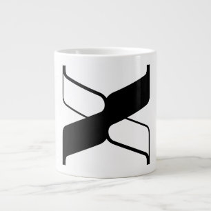 Caneca De Café Grande Monograma da Letra X Elegante