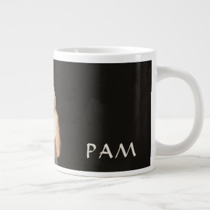 Caneca De Café Grande Monograma de Fotografias de Mim e Meu Gato Lovey