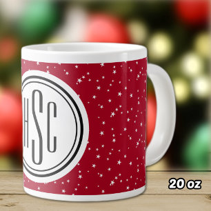 Caneca De Café Grande Monograma - Estrelas Vermelhas e Brancas Jumbo Caf