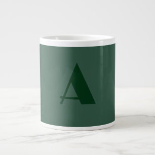 Caneca De Café Grande Monograma inicial - Letra verde simples