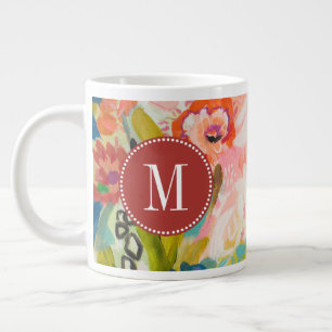 Caneca De Café Grande Monograma   Jardim Secreto Floral III