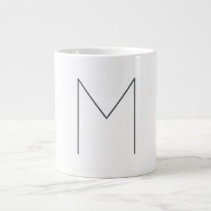 Caneca De Café Grande Monograma Moderno Simples Minimalista Simples