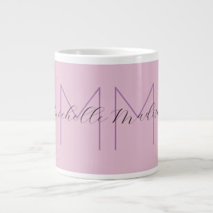 Caneca De Café Grande Monograma Nome Minimalista Inicializa Escrita Manu