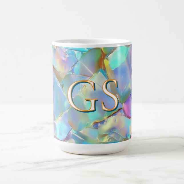 Caneca De Café Grande Monograma ou Nome em Opala (Centro)