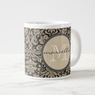 Caneca De Café Grande Monograma Preto para Damasco