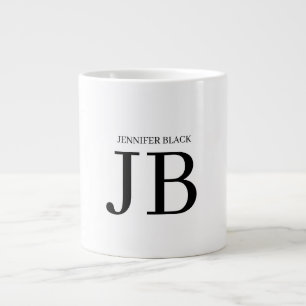 Caneca De Café Grande Monograma Profissional Preto Branco