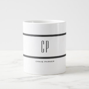 Caneca De Café Grande Monograma Profissional Simples Simples