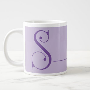 Caneca De Café Grande Monograma S em bela tipografia de rolagem