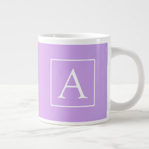 Caneca De Café Grande Monograma Simples Ombre Rosa/Roxo Sutil
