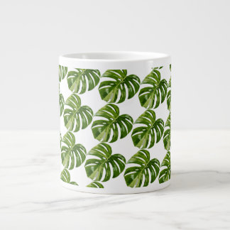 Caneca De Café Grande Monstera Albo Hero Leaf Mug — Rare Variegation