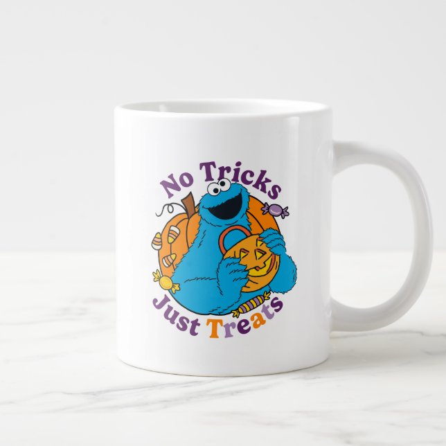 Caneca De Café Grande Monstro de cookies | Sem Truques Apenas Tratamento (Direita)