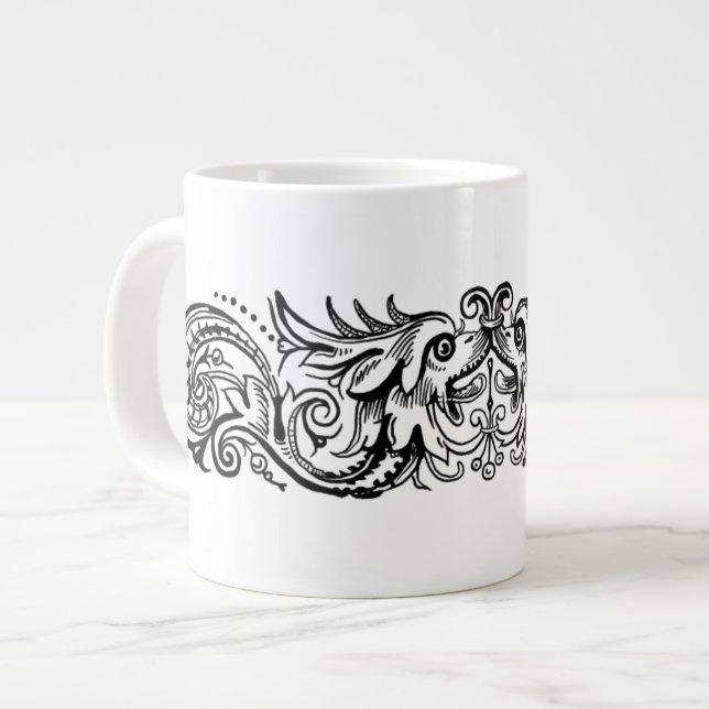 Caneca De Café Grande Monstros Jumbo Mug Vinculados (Frente Esquerda)