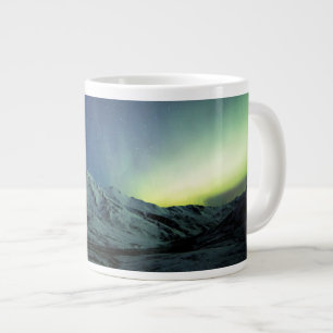 Caneca De Café Grande Montanhas Aurora Borealis e Via Látea do Alasca