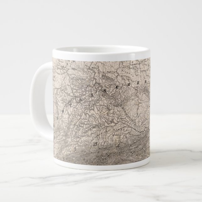 Caneca De Café Grande Montanhas e rios da Europa (Frente Esquerda)