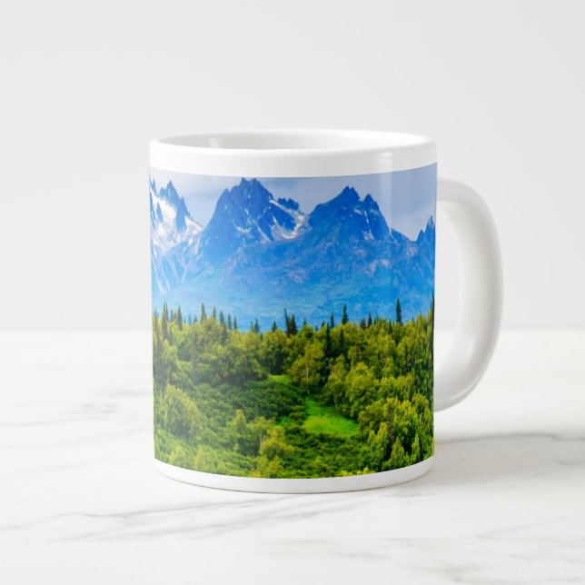 Caneca De Café Grande Montanhas Majestosas do Alasca (Frente Esquerda)