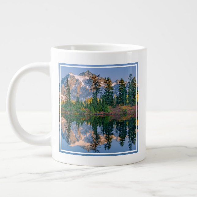 Caneca De Café Grande Monte Shuksan refletido no Lago Reflection (Esquerda)
