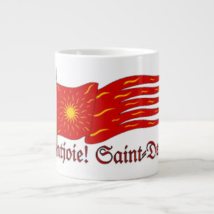 Caneca De Café Grande Montjoie! Saint-Denis! Oriflama Vermelha com Sol