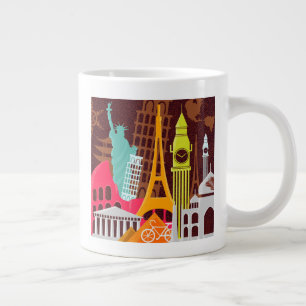 Caneca De Café Grande Monumentos Internacionais