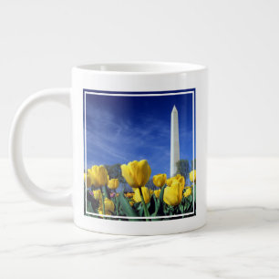 Caneca De Café Grande Monumentos   Monumento a Washington em Primavera