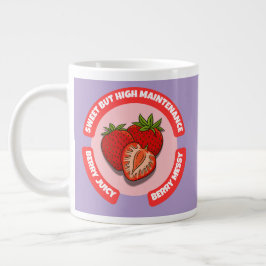 Caneca De Café Grande Morangos Doces e Suculentos Fruta de Verão