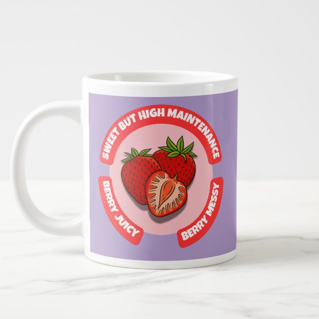 Caneca De Café Grande Morangos Doces e Suculentos Fruta de Verão  (Esquerda)