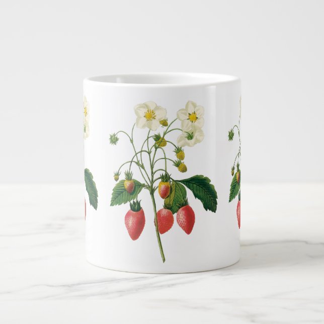 Caneca De Café Grande Morangos Frutas-da-safra, por Redoute (Frente)