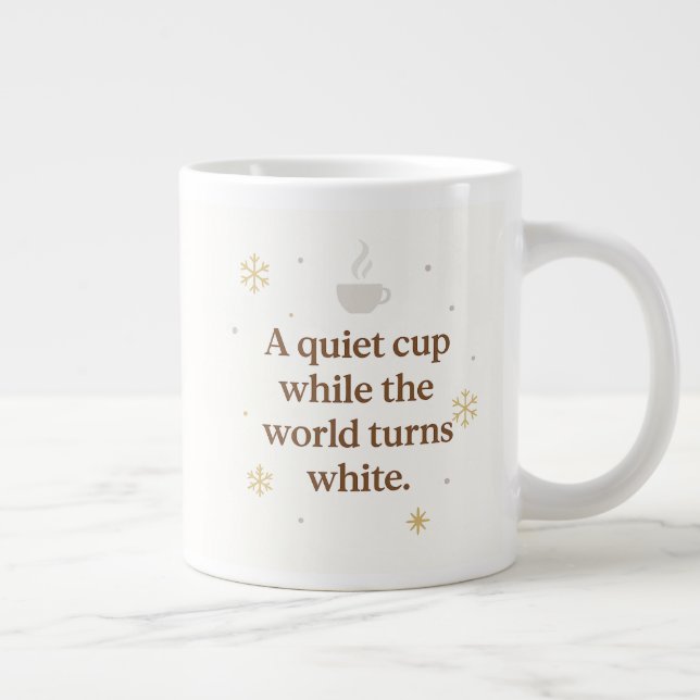 Caneca De Café Grande Morning Snowfall | A Quiet Cup | Winter Mug (Direita)