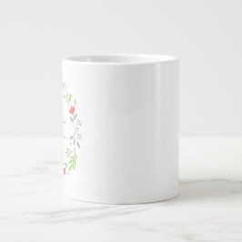 Caneca De Café Grande Mother's day floral green superhero mom