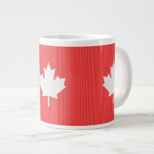 Caneca De Café Grande Motif de tricô de folhas de mapeamento de estilo