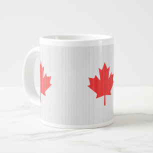 Caneca De Café Grande Motif de tricô de folhas de mapeamento de estilo