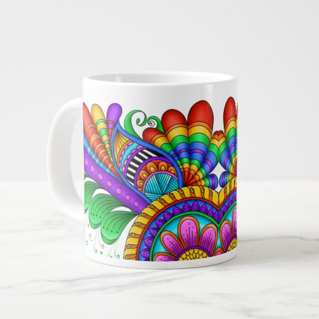 Caneca De Café Grande Movendo Rápido (Frente Esquerda)