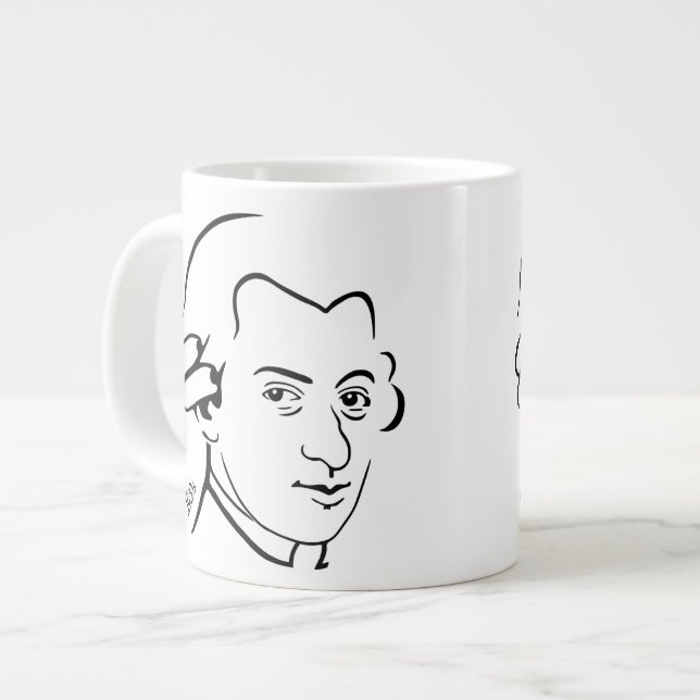 Caneca De Café Grande Mozart Jumbo Mug — 20oz. (Frente Esquerda)