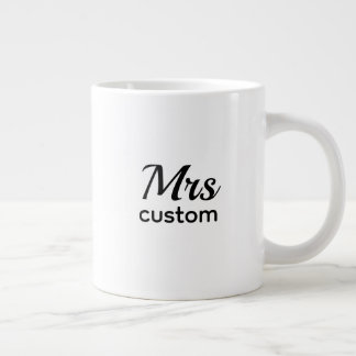 Caneca De Café Grande Mrs Custom Personalized Name Mug–Classic Minimalis