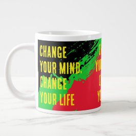 Caneca De Café Grande Mude Sua Mente, Mude Sua Vida (Vd/VM/PT)