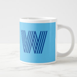 Caneca De Café Grande Mug Blue Jumbo Personalizado