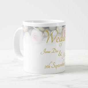 Caneca De Café Grande Mug Casado - Noiva com buquê de casamento colorido